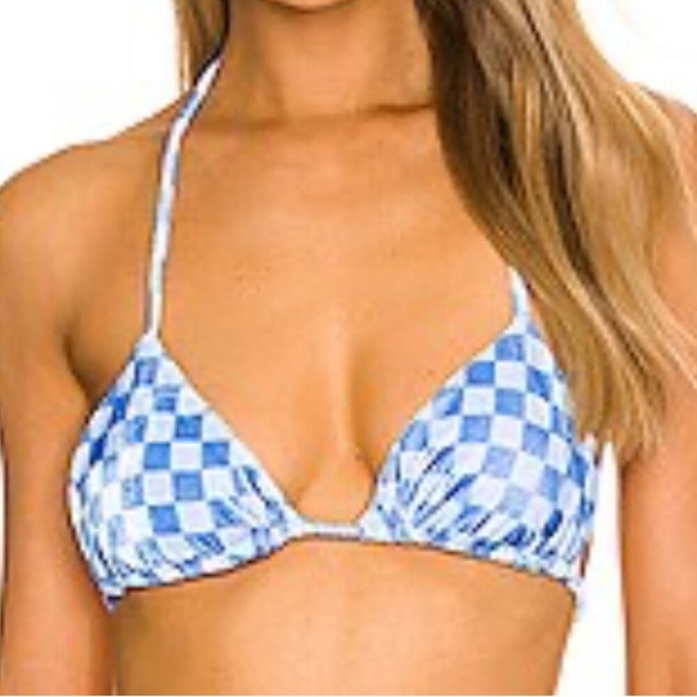 Peixoto Fifi Bikini Swimsuit in Velvet Blue Rivera Peach Size L & M - Picture 4 of 10